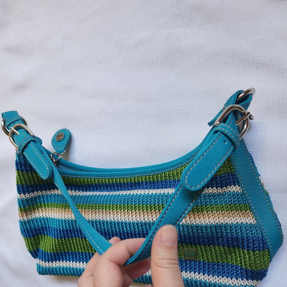 The Sak Blue/Multicolor Sparkly Crochet Knit Women Handbag - Picture 13 of 16